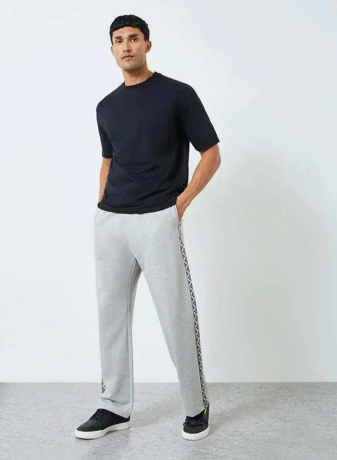 Men Grey Printed Side Panel Joggers